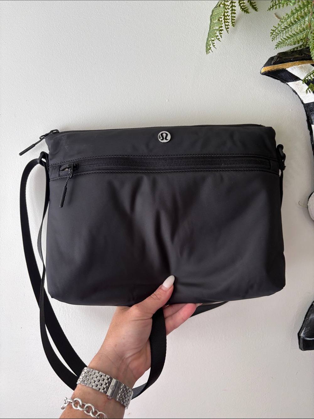 lululemon athletica Black Crossbody Messenger Bag & Changing Mat Insert